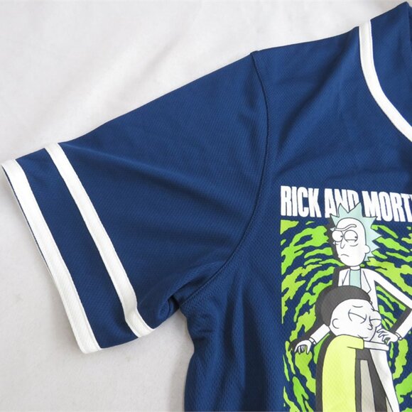 NWT Rick and Morty Graphic Button Up Jersey - Picture 2 of 10